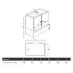 Душевой бокс Erlit SYDney SYD150-W2 с крышей матовое стекло с узором 148x82x220