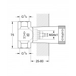 Механизм встраиваемого вентиля GROHE резьба 3/4, латунь 29802000