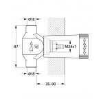 Механизм встраиваемого вентиля GROHE для пайки d 18 мм, латунь 29803000