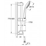 Душевой гарнитур Grohe Euphoria Massage 900 мм полу-фиксированные крепления 27226001