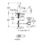 Смеситель Grohe Eurodisc Joy для раковины со сливным гарнитуром S-Size 23425000