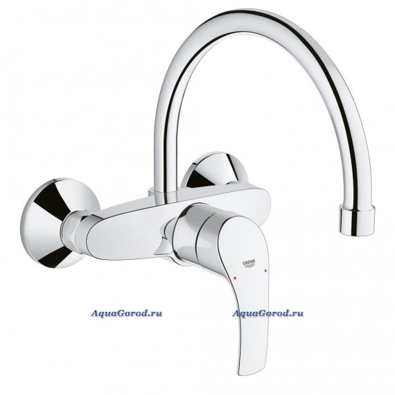 Смеситель Grohe Eurosmart для мойки настенный высокий излив 32482002