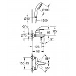 Смеситель Grohe Eurosmart для ванны с душевым гарнитуром Relexa 3330200A