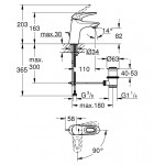 Смеситель Grohe Eurostyle для раковины со сливным гарнитуром, ES 23374003
