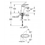 Смеситель Grohe Eurostyle 2015 Solid для раковины с цепочкой S-Size 23713003