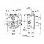 Термостат Grohe Atrio Jota для ванны, комплект верхней монтажной части 19399000