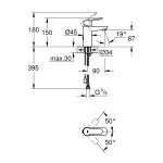 Смеситель Grohe BauEdge для раковины с цепочкой 23329000