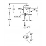 Смеситель Grohe BauLoop для раковины гладкий корпус 23337001