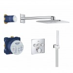 Душевая система GROHE Grohtherm SmartControl Perfect с душевым гарнитуром и верхним душем Rainshower SmartActive Cube 310, хром 34706000 Душевая система GROHE Grohtherm SmartControl Perfect с душевым гарнитуром и верхним душем Rainshower SmartActive Cube 310, хром 34706000