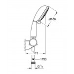 Душевой набор Grohe Tempesta New Rustic IV с регулируемым настенным держателем 9,4 л 27805001