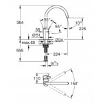 Смеситель Grohe Eurosmart Cosmopolitan для мойки с высоким изливом сталь 32843DC2