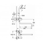 Смеситель Grohe Costa S универсальный с душевым гарнитуром New Tempesta 100 2679210A