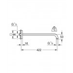 Душевой кронштейн Grohe Rainshower вынос 422 мм 26145000