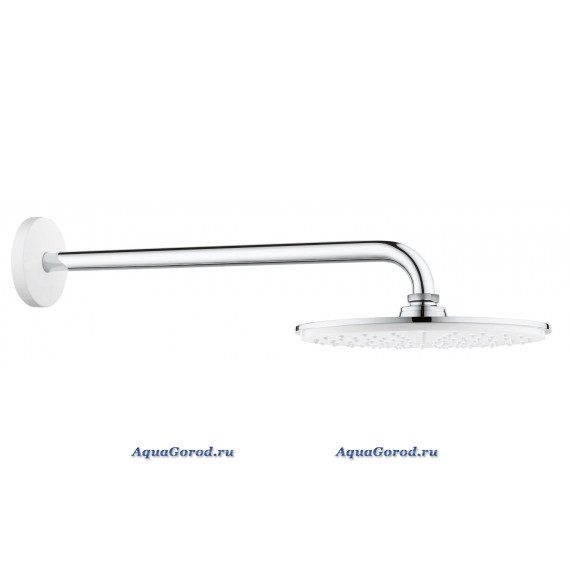 Верхний душ Grohe Rainshower Cosmopolitan Rain 210 белый с душевым кронштейном 422 мм 26171LS0