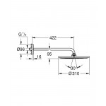 Верхний душ Grohe Rainshower Cosmopolitan 310 с душевым кронштейном 422 мм 26257000