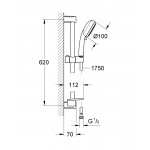 Душевой гарнитур Grohe New Tempesta Cosmopolitan 100 II штанга 600 с полочкой 27928002