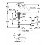 Смеситель GROHE Essence+ для раковины U-излив со сливным гарнитуром 23462001