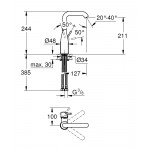 Смеситель GROHE Essence+ для раковины с высоким изливом гладкий корпус 23541001