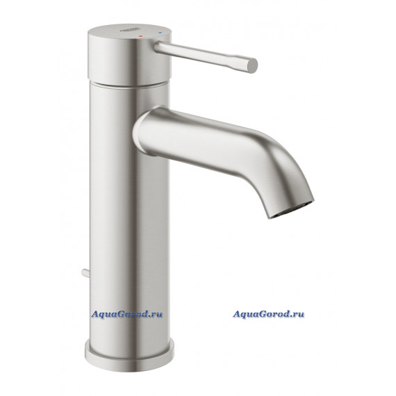 Смеситель GROHE Essence New для раковины S-Size II со сливным гарнитуром сталь 23589DC1