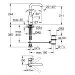 Смеситель GROHE Essence+ для раковины с высоким изливом и сливным гарнитуром 32628001