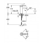 Смеситель GROHE Essence+ для раковины S-Size гладкий корпус 34294001