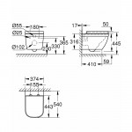 Унитаз подвесной Grohe Euro Ceramic, безободковый, с сиденьем микролифт 39554000