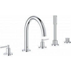 Смеситель grohe atrio new двухвентильный для раковины на 3 отверстия монтаж на бортик хром 20008003