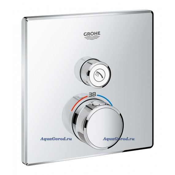 Термостат Grohe Grohtherm Smartcontrol для душа комплект верхней части для Rapido SmartBox, квадратная розетка 1 кнопка 29123000