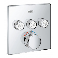 Термостат Grohe Grohtherm Smartcontrol для ванны и душа комплект верхней части для Rapido SmartBox, квадратная розетка 3 кнопки 29126000