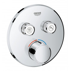 Смеситель Grohe Grohtherm Smartcontrol для ванны и душа, комплект верхней части для Rapido SmartBox, круглая розетка 2 кнопки 29145000