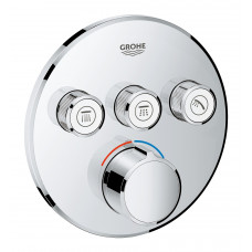 Смеситель Grohe Grohtherm Smartcontrol для ванны и душа, комплект верхней части для Rapido SmartBox, круглая розетка 3 кнопки 29146000