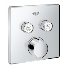 Смеситель Grohe Grohtherm Smartcontrol для ванны и душа, комплект верхней части для Rapido SmartBox, квадратная розетка 2 кнопки 29148000