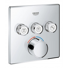 Смеситель Grohe Grohtherm Smartcontrol для ванны и душа, комплект верхней части для Rapido SmartBox, квадратная розетка 3 кнопки 29149000
