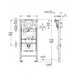 Инсталляция для писсуаров GROHE Rapid SL для ИК-панели или мех. смыва, монтажная высота 1,13 м, с принадлежностями для монтажа перед стеной 38803001