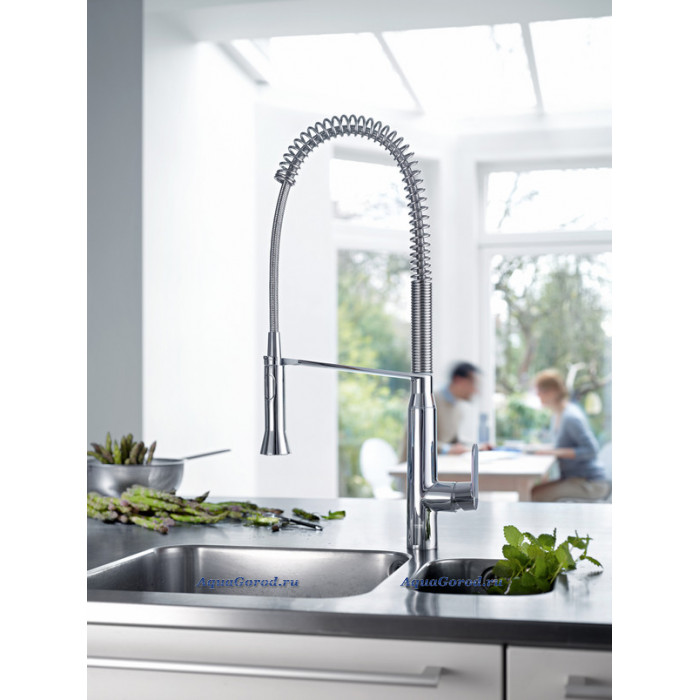 Смеситель для кухни grohe k7 профессиональный уменьшенный вариант хром 31379000