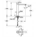 Смеситель Grohe Lineare для раковины свободностоящий DN 15 XL-SIZE суперсталь, 23405DC1