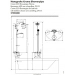 Душевая система Hansgrohe Croma 220 Showerpipe с термостатическим смесителем 27223000
