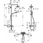 Душевая система Hansgrohe Croma Select S 180 2jet Showerpipe со смесителем 27255400