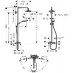 Душевая система Hansgrohe Croma Select E 180 2jet Showerpipe со смесителем 27258400