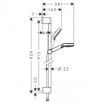 Душевой гарнитур Hansgrohe Crometta Vario 90см белый и хром 26536400