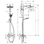 Душевая система Hansgrohe Crometta E 240 1jet Showerpipe 27284000