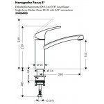 Смеситель Hansgrohe Focus E2 для кухни сталь 31806800