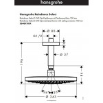 Верхний душ Hansgrohe Raindance Select S240 2jet в потолок хром 26467000