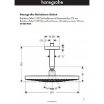 Верхний душ Hansgrohe Raindance Select S300 2jet в потолок белый и хром 27337400