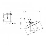 Верхний душ Hansgrohe Raindance E Air 1jet 360 держатель 24см 27371000