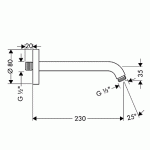 Держатель для душа Hansgrohe 230 мм 27412000