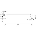 Держатель для душа Hansgrohe 389 мм 27413000