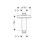 Потолочное соединение Hansgrohe 100 мм 3-4 артикул 27418000