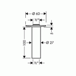 Потолочное соединение Hansgrohe 100 мм 1-2 артикул 27479000