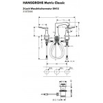 Смеситель Hansgrohe Metris Classic для раковины на 3 отверстия 31073000